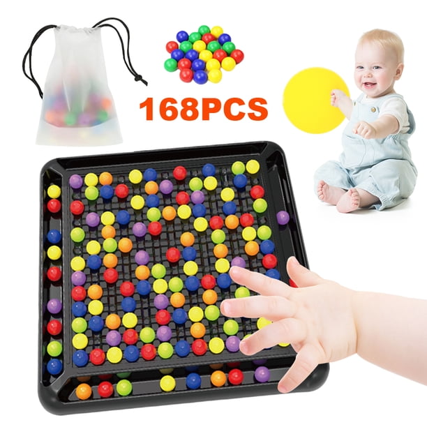 Tablero ajedrez juguete eliminación cuentas iris - Juego magnético doble duelo familiar y Strat (168 PCS)