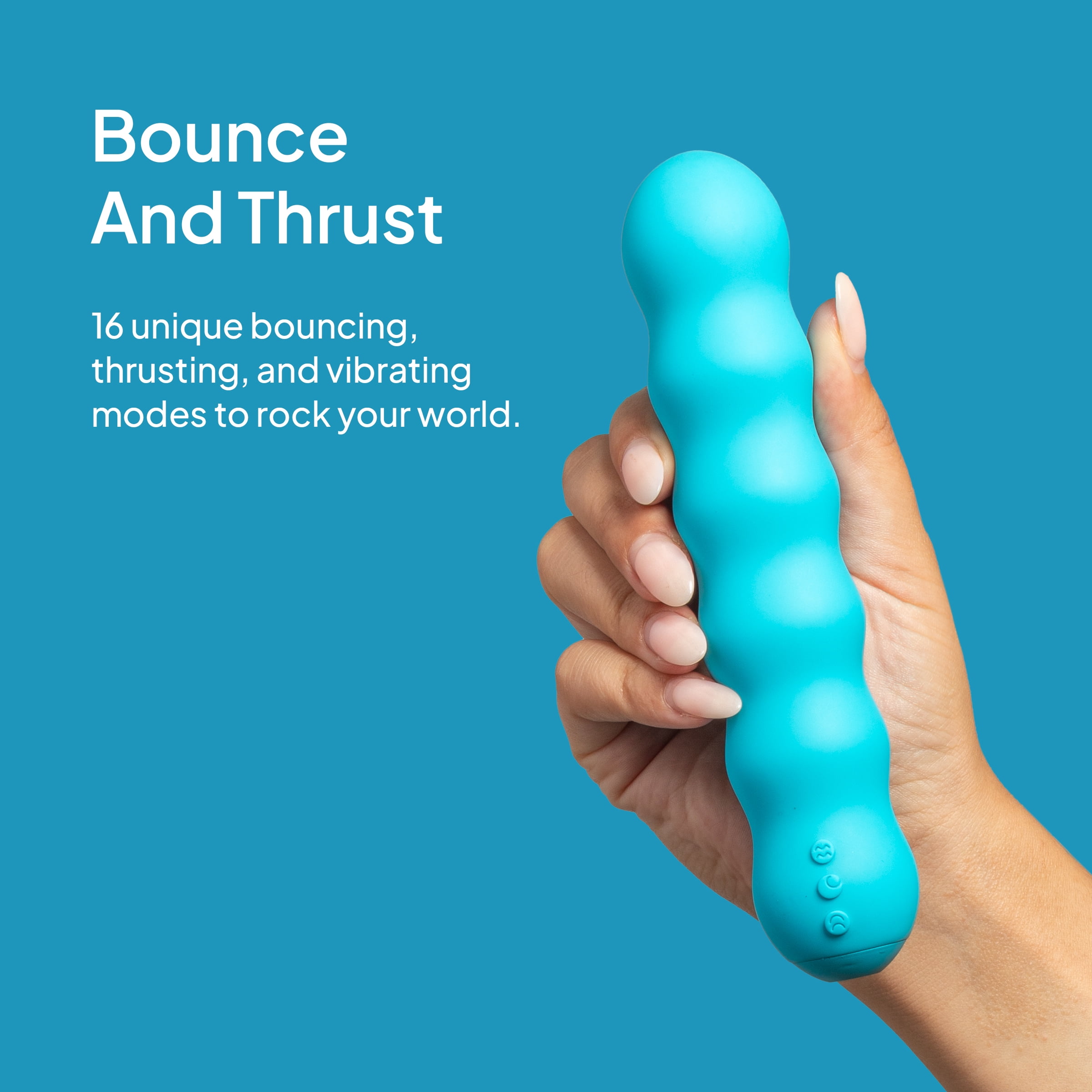 Hello Cake Bounce Vibe Vibrator for Women, Waterproof & Rechargeable Internal Toy with 16 Modes, Blue