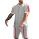 thumbnail image 1 of Conjunto de Manga Corta Y Pantalones Cortos de 2 Piezas, Juego de Jogger Casual de Color Sólido para Hombres, 1 of 6