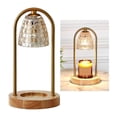 thumbnail image 3 of Lámpara eléctrica para calentar velas, lámpara para derretir cera de vela con base de madera, lámpara de mesa decorativa, luz nocturna, enchufe de la UE dorado, 3 of 9