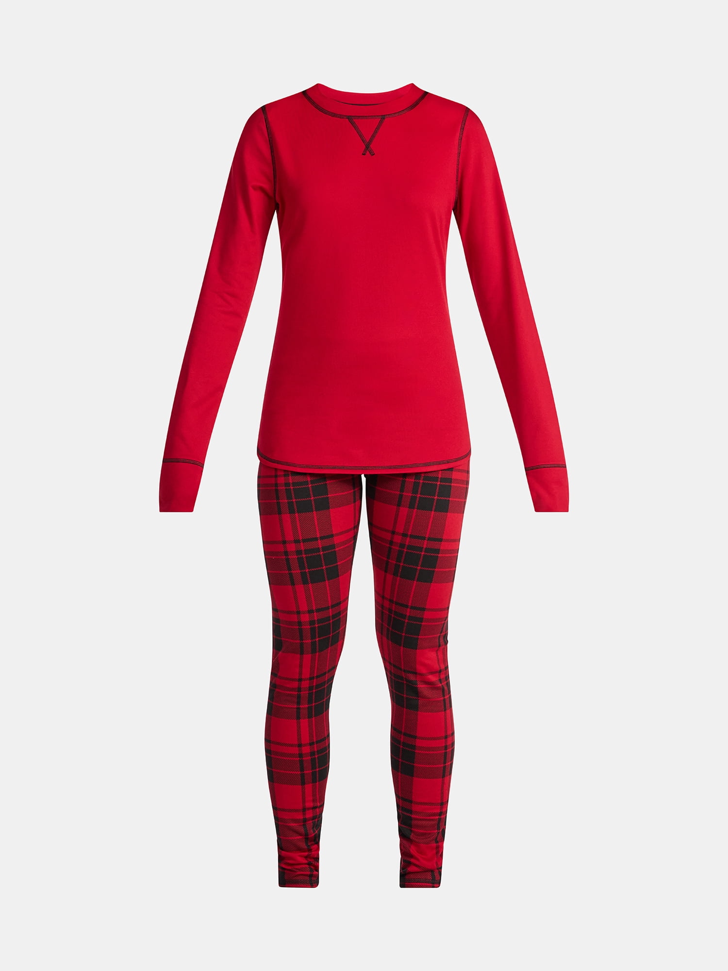 ClimateRight by Cuddl Duds Women's Brushed Comfort Top and Leggings Thermal Base Layer 2-Piece Set, Sizes XS-XXL