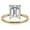 Yellow, variant on Emerald Cut Moissanite Stackable Solitaire Ring Set in White Gold Plated for Women