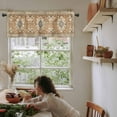 thumbnail image 6 of Boho Valances for Windows Bohemia Rod Pocket Valance Window Treatments 1 Panel Tribal Vintage Rustic Brown Short Curtains for Kitchen Windows Bathroom Bedroom 54 x 18 inch, 6 of 6