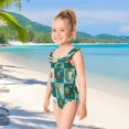 thumbnail image 5 of Girls Ruffle One Piece Swimsuit, Stretchy Fabric for Beach & Pool Activities Coffee Cups and Sugar Cookies, 5 of 8