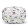 thumbnail image 1 of Kitten Pouf Cover with Zipper, Hand Drawing Style Cats Playing with Colorful Balls of Yarn Kitties Having Fun, Soft Decorative Fabric Unstuffed Case, 30" W X 17.3" L, Multicolor, by Ambesonne, 1 of 5