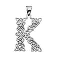 thumbnail image 1 of K" INITIAL IN CELTIC KNOT PATTERN WHITE GOLD PENDANT NECKLACE WITH DIAMOND :  14K  Pendant only, 1 of 1