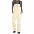 thumbnail image 3 of Snow Bibs Women Insulated Waterproof Bib Overalls Snowboarding Athletic Pants Color Beige Size XXL, 3 of 8