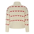 thumbnail image 6 of Lovskoo Sweaters for Women Winter Printed Heart Long Sleeve Short Blouse Turtleneck Casual Tops Beige, 6 of 9