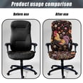 thumbnail image 4 of Whosucclay Rooster Chicken Flower Leaf Pattern Office Chair Cover, Removable Computer Office Chair Cover with Elastic Bottom Universal Rotating Desk High Back Seat Protective Chair Slipcovers-L, 4 of 7