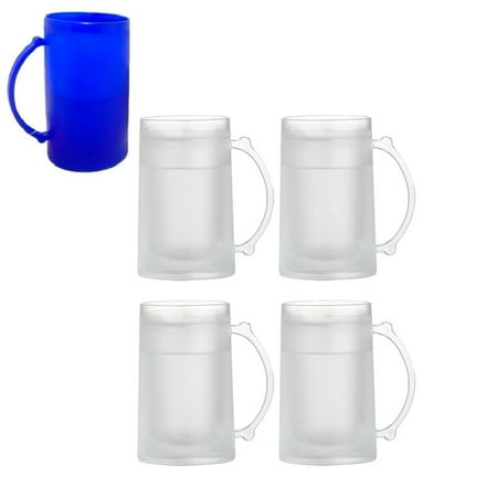 4 Set Freezer Mugs 15 6 Oz Frosty Mug Keep Drink Cold Ice 4 Set Freezer Mugs 15 6 Oz Frosty Mug Keep Drink Cold Ice Frozen Cup New