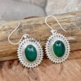 thumbnail image 2 of Real 925 Sterling Silver Dangle Drop Earrings For Women, Natural Green Onyx Gemstone Statement Earrings, Unique Handcrafted Earrings For Her, 2 of 4