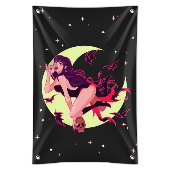 Vampire Girl and Bats Home Business Office Sign