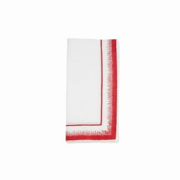 Saro Lifestyle 2941.R20S 20 in. Elegant Embroidery Detail Napkin, Red - Set of 4