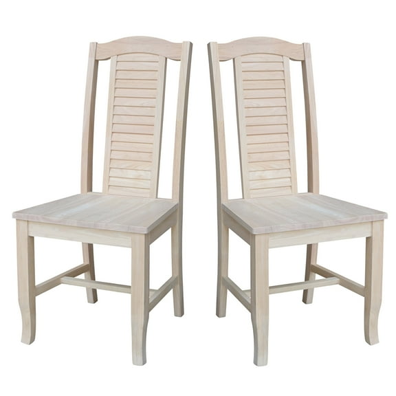 Seaside Solid Wood Chairs - Set of 2 - Unfinished