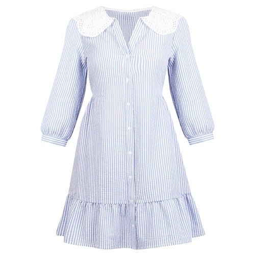 984-33 Vestido azul/blanco Cklass 984-33