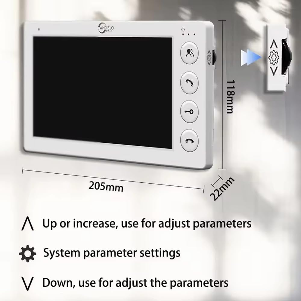 Video Apartment Intercom System,4 Units 7 inch Monitor Wired Video Door Phone Kit,Indoor Outdoor Video Doorbell,ID Keyfobs Unlock,2 Way Audio,6-Screen for Home Apartment
