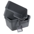 thumbnail image 7 of Afromy 4-Pack Plastic High Wall Cat Litter Box with Scoop, Open Air Kitty Litter Pan,  Gray, 7 of 7
