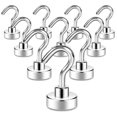 thumbnail image 1 of 10 Pack Magnetic Hooks, 8kg+ Strong Magnet with Fridge Hook, Heavy Duty Ceiling Cruise Hook, Magnetic Hook, 1 of 5