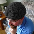 thumbnail image 3 of Unisex Handmade Knitted Brain Beanie Cap Halloween Hat, 3 of 5
