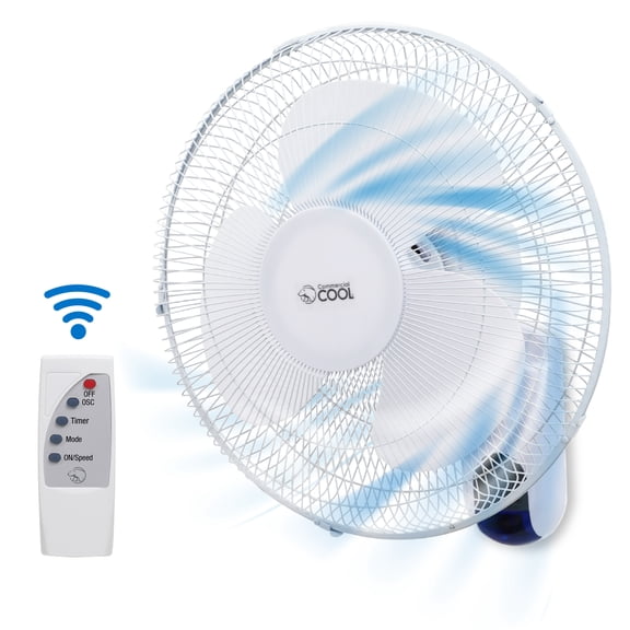 Commercial Cool CCFWR16W 16 inch Wall Fan with Remote, White