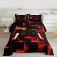 thumbnail image 2 of jejeloiu Modern Console Game Bedding Comforter Set,Cartoon Gamepad Twin Comforter Sets,Red Orange Black Bedding Set For Boys Teens,Super Cozy Room Decor Reversible,2pcs, 2 of 8