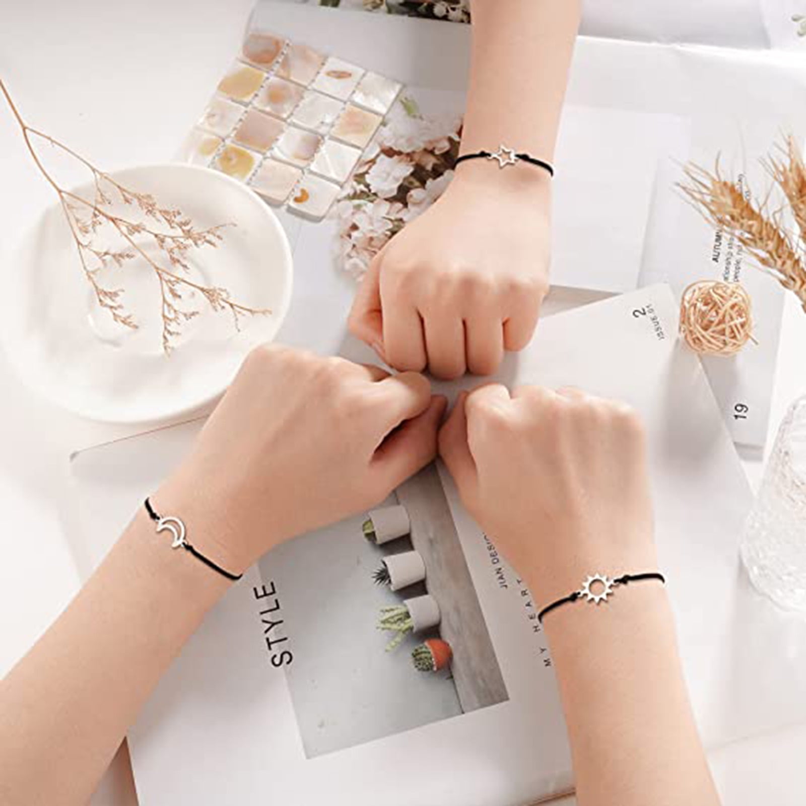 Sun Moon Star Friendship Matching Bracelets BFF Distance