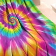 thumbnail image 3 of Colorful Rainbow Tie Dye Spiral Pattern Blanket,Comfortable Soft Flannel Throw Blanket,All Season,Warm Lightweight Blankets for Sofa Bed Couch Living Room Chair,30"x40", 3 of 4