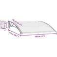 thumbnail image 3 of vidaXL Door Canopy Grey and Transparent Polycarbonate, ABS, Aluminum, 3 of 11