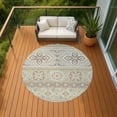 thumbnail image 6 of Addison Rugs Chantille Indoor/Outdoor Transitional Tribal Celery Machine Washable Round Rug, 8' x 8', 6 of 7