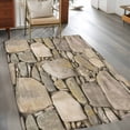 thumbnail image 2 of Area Rugs for Living Room Bedroom, Brown Stone Wall 4'x6' Rug Washable Carpet Runner Indoor Outdoor, Vintage Country Rocks Brick Pattern Non Slip Accent Floor Mats Rug for Kitchen, Office, 2 of 8