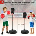 thumbnail image 4 of Costway Sac de Frappe pour Enfants avec Support Hauteur Ajustable Équipement de Boxe avec Gants, 4 of 9