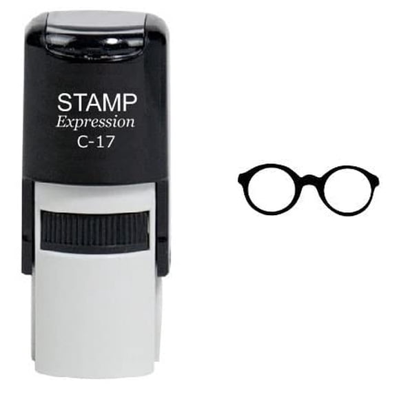 stampexpression - Eye Glasses Self Inking Rubber Stamp - Black Ink (W-6840)