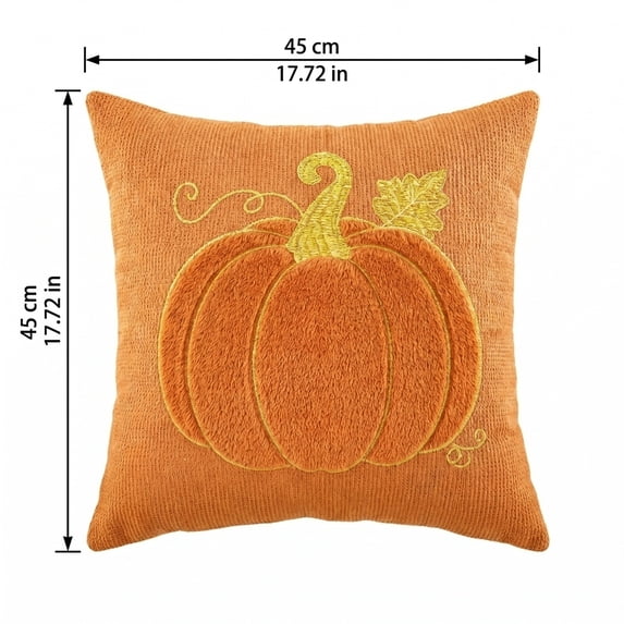 Halloween Throw Pillow Covers 18x18 Inch, Soft Plush Pumpkin Decorative Square Pillowcases, Farmhouse Holiday Cushion Covers for Sofa Living Room Home Fall Halloween Thanksgiving Decor