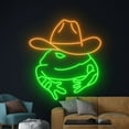 thumbnail image 4 of Handmadetneonsign Cowboy Frog Neon Light, Cowboy Hat Frog Led Light, Toad Led Sign, Western Light, 4 of 5
