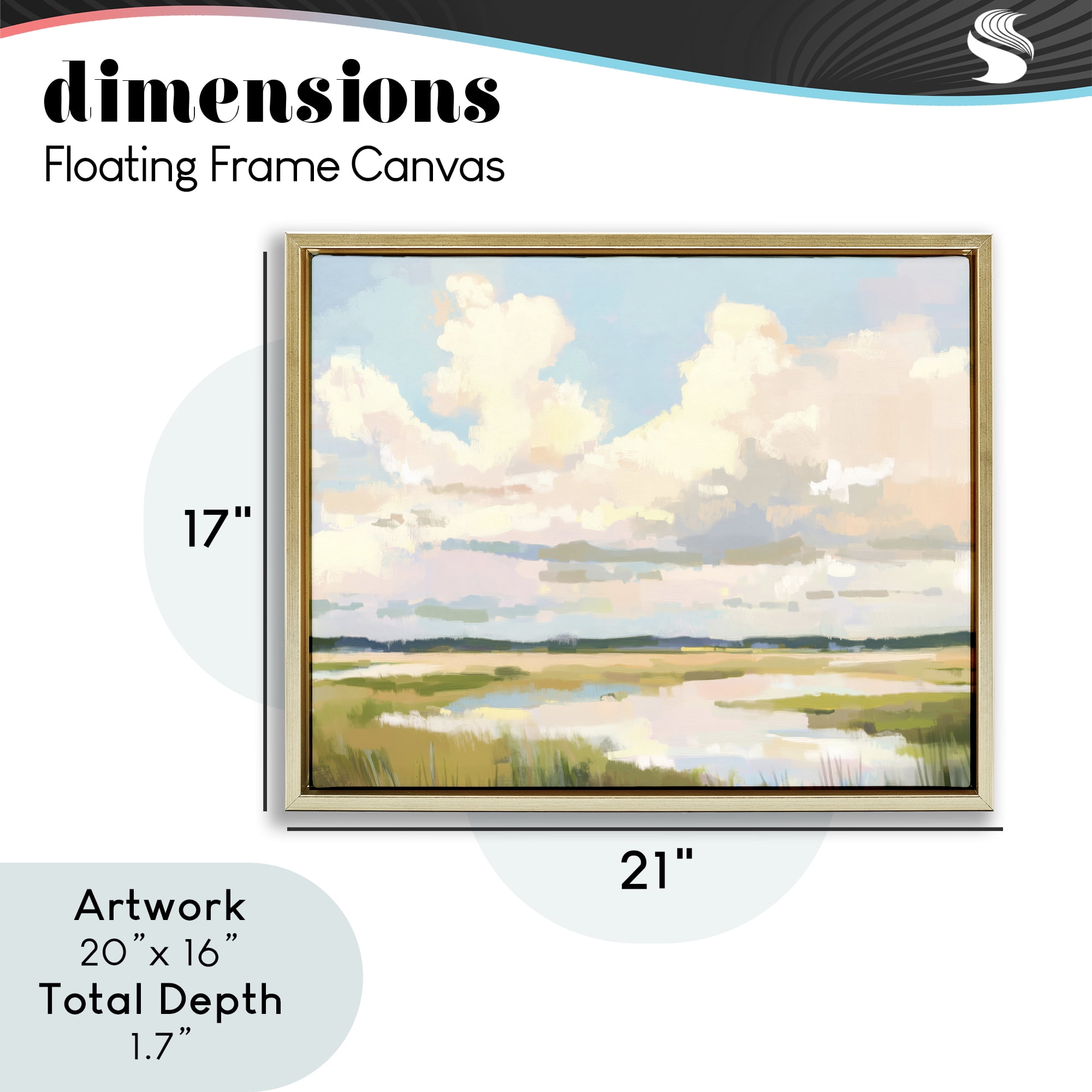 Stupell Industries Lowcountry Marsh at Dawn Gold Framed Floater Canvas Wall Art, design by LSR Design Studio