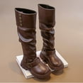 thumbnail image 6 of newwalpole Girls Knee High Fashion Riding Boots for Toddler/Little Kid/Big Kid Brown for Size 34, 6 of 7