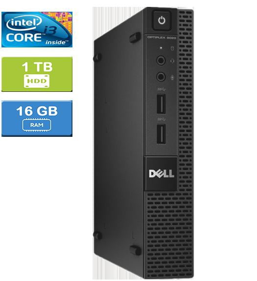 Refurbished: DELL 9020 MICRO Intel Core i3-4160T 3.10 GHz, 16GB, 1TB HDD, Win 10 Pro