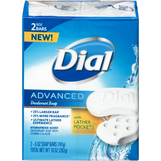 Dial Advanced Bar Soap, Fresh Spring, 5 Ounce Bars, 2 Count Walmart