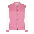 thumbnail image 5 of XPMWRP Women's Colorblock Button Jacket Loose Casual Long Sleeve Coat Outerwear Lightweight Fall Winter Trendy Jacket with Pockets Pink M, 5 of 7
