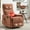 Orange Chenille, variant on Leumius Manual Swivel Rocker Recliner Chair for Adults,Overstuffed Reclining Glider Chair with Vibration Massage & Heat,Upholstered Recliners with Side Pockets for Living Room,Orange Chenille