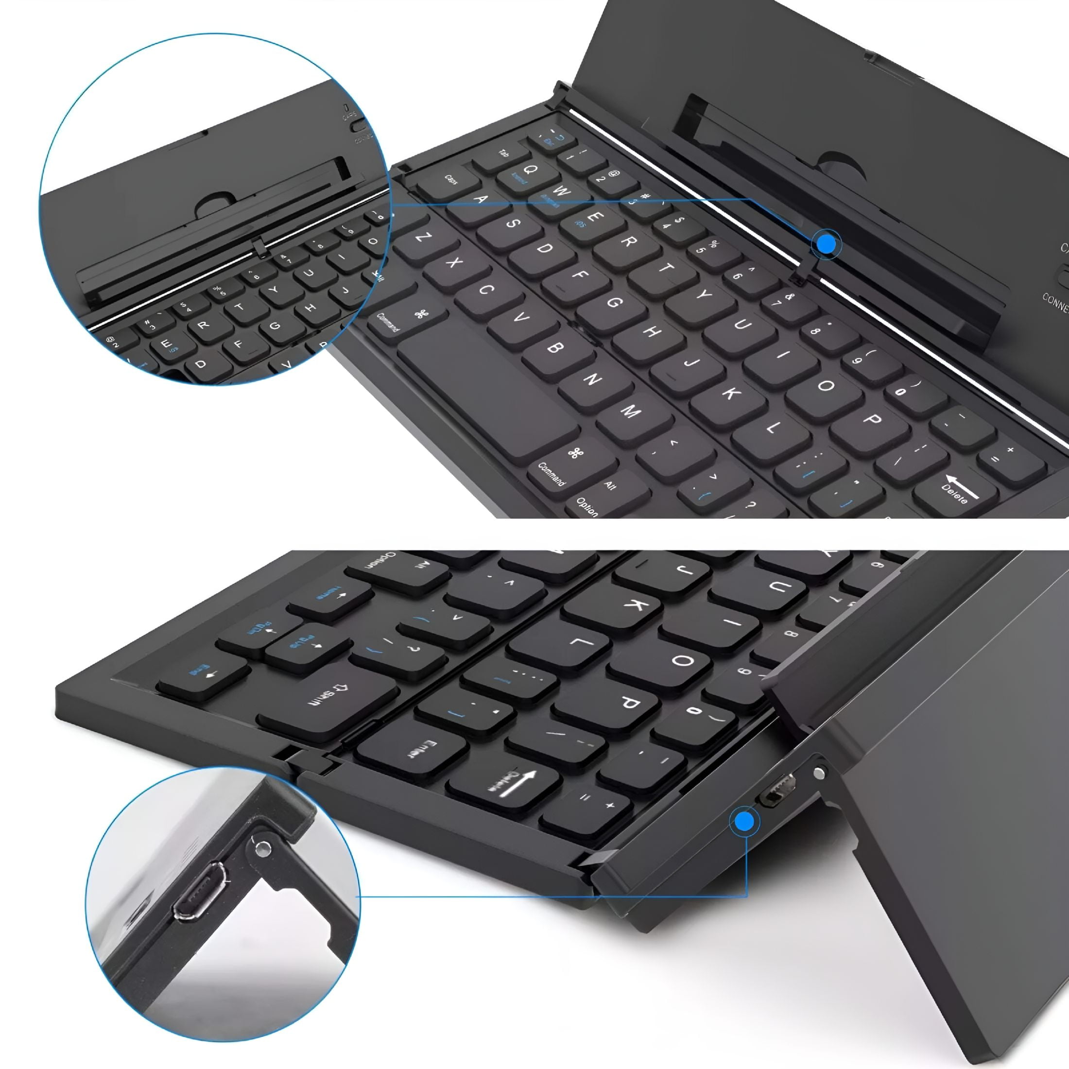 GJX 2026 New Mini Foldable Bluetooth Keyboard for Ios Windows Android for Tablet,Smartphone,Laptop,Travel