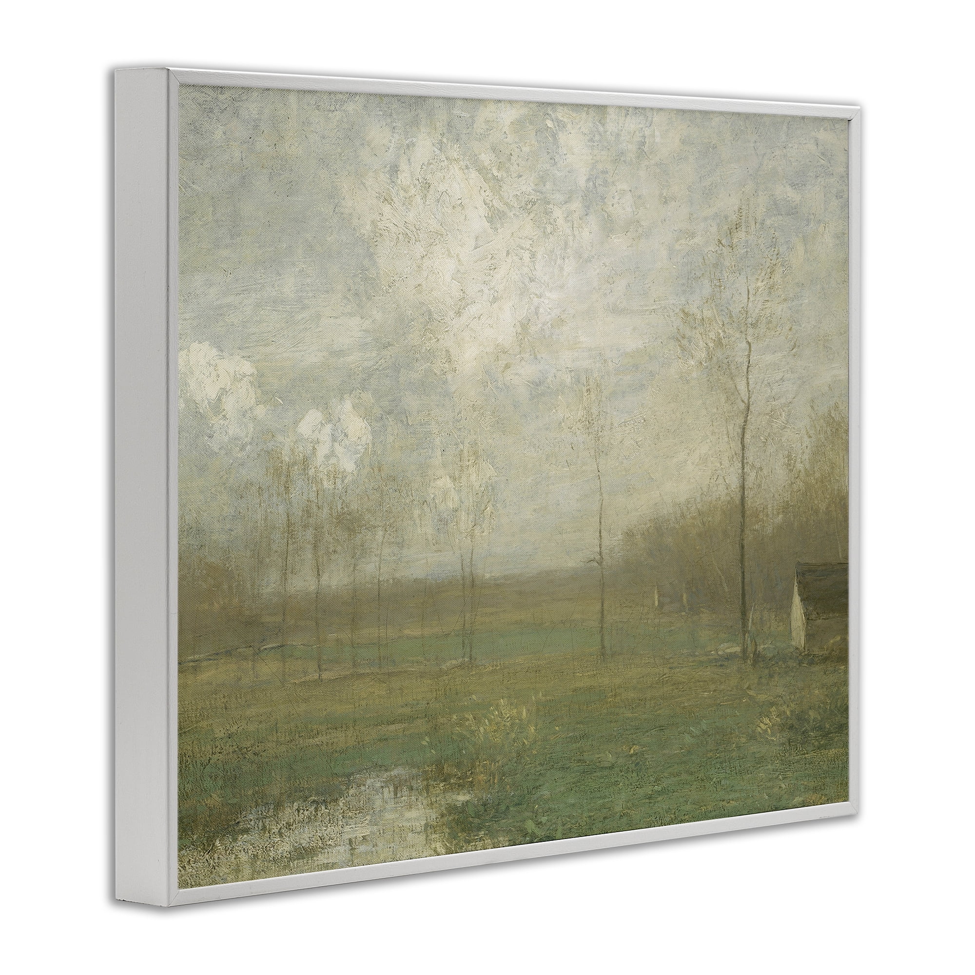Hazy Farmland View White Framed Giclee Art, design by Lettered and Lined
