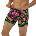 thumbnail image 3 of Xecao Colorful Floral Embroidery Mexican Print Boxer Briefs for Men's Stretch Moisture-Wicking Underwear, Mid-Rise Classics breathable fabric, 3 of 7