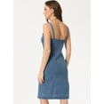 thumbnail image 3 of DARING DIVA Button Down Denim Sleeveless Sweetheart Neck Jean Dresses XL Light Blue, 3 of 6