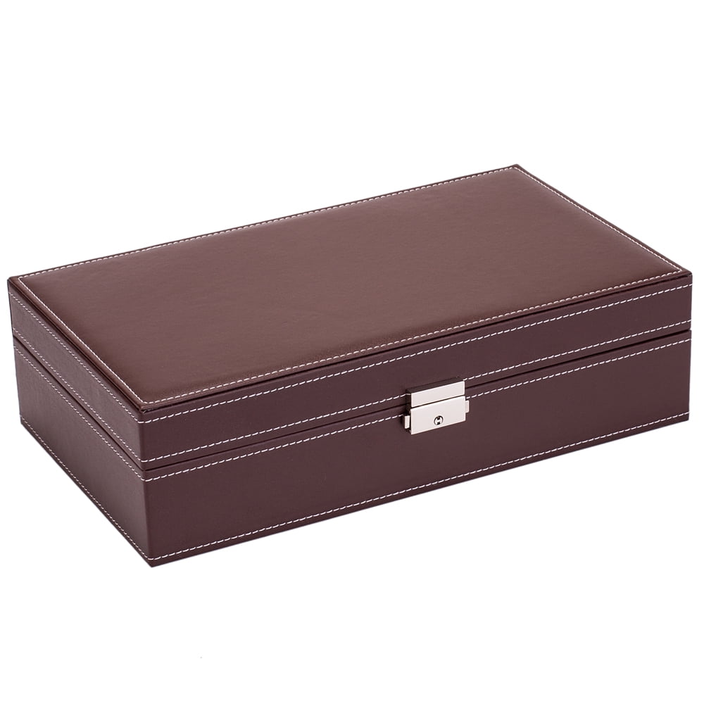 Kepooman Jewelry Box for Women, Velvet Jewelry Organizer with Lock and Mirror, Brown Kepooman Jewelry Box for Women, Velvet Jewelry Organizer with Lock and Mirror, Brown