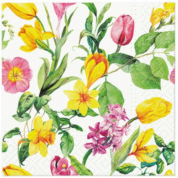 Keep Unique Spring Flower Paper Napkins, Decorative Floral Napkins, Assorted Color, 20/Pack