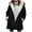 Black, variant on Yyeselk Women Sherpa Jacket Winter Warm Fleece Lined Coats Plus Size Lapel Hooded Parka Faux Suede Long Pea Overcoat