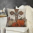 thumbnail image 2 of YINGXI Fall Pumpkin Autumn Cross Throw Pillow Case Decorative Farmhouse Thanksgiving for Home Couch Car Office Supplies 12x12in, 2 of 5