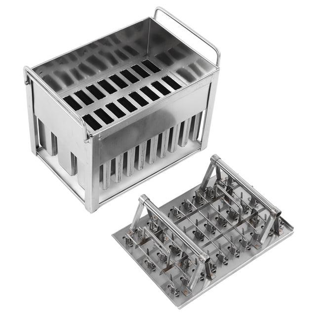 Molde para paletas de hielo de acero inoxidable fácil de usar 30 moldes para helados de acero inoxidable reutilizables para el hogar