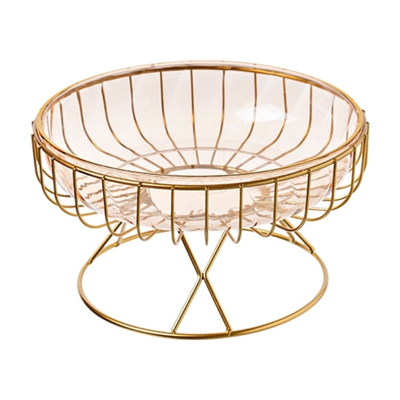 Lksixu Fruit Bowl Pedestal Bowl Decorated Fruit Tray For Kitchen Counter And Dining Table Footed Bowls For Tea Parties Bread And Salad Bowl With Golden Kitchen Gadgets